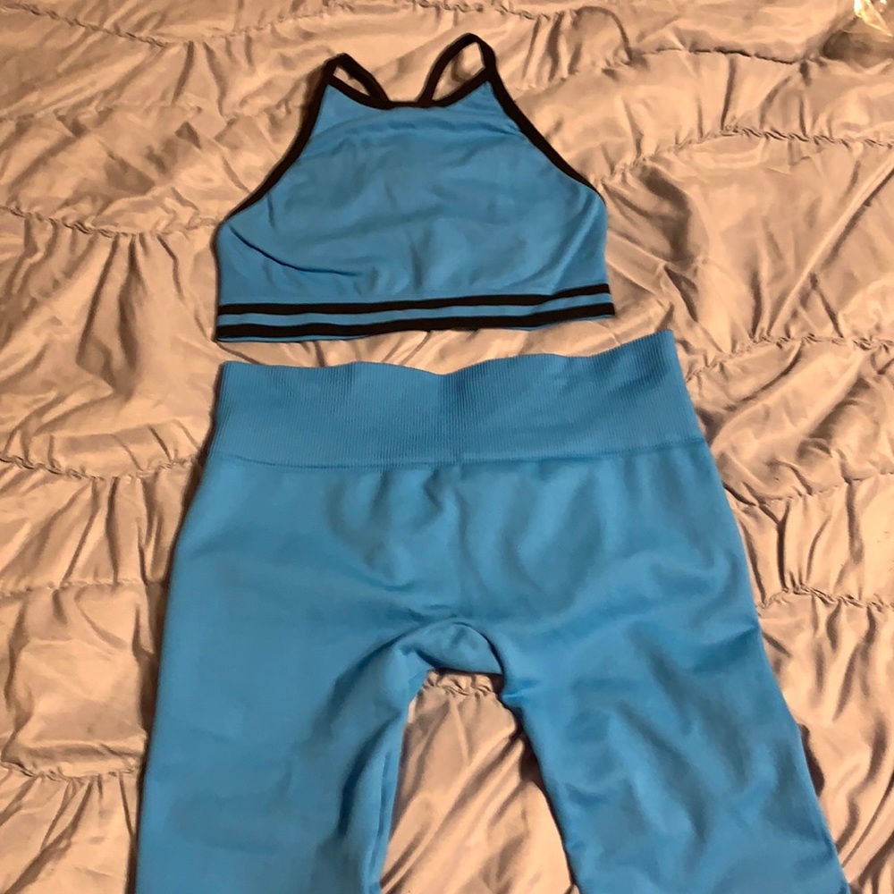 Morgan Stewart aqua workout set